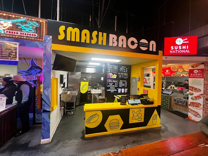 The Smash Bacon stall inside the Market on 8th food hall